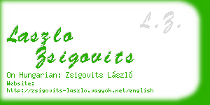 laszlo zsigovits business card